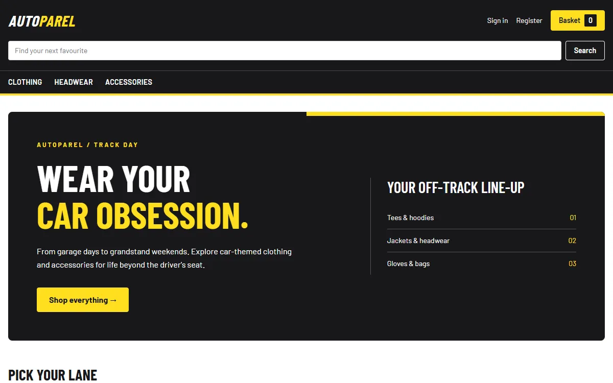 Track Day template preview