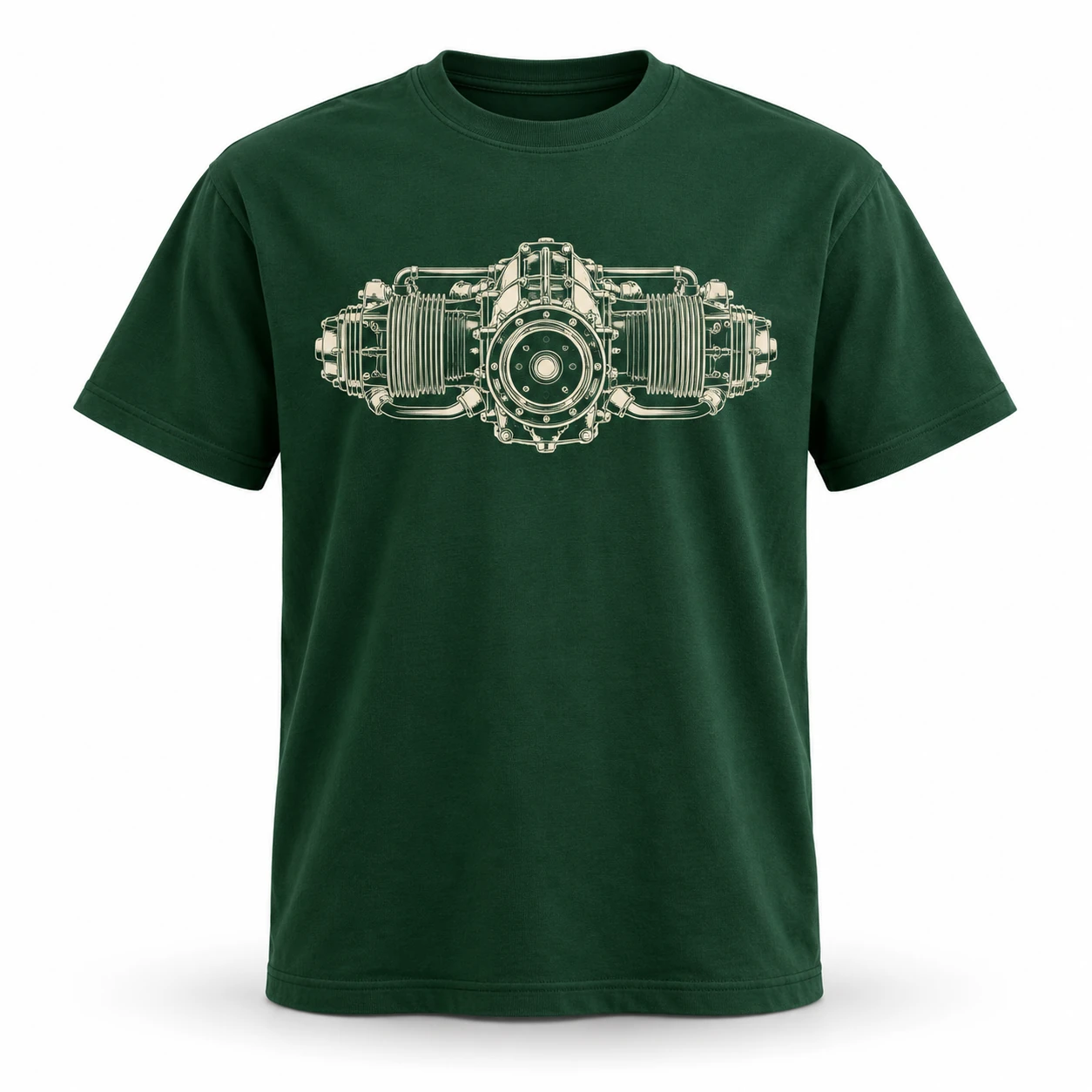 Flat Six Tee in British Racing Green